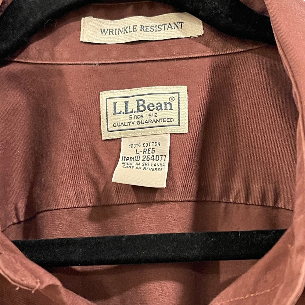 Men’s L.L.Bean Redish Brown Dress Shirt - Picture 3 of 4